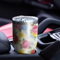 thumbnail image 5 of 30oz Pioneer Flower Floral Print Pattern Tumbler, Double Wall Vacuum Insulated Cup, BPA-Free Leak Proof Lid & Reusable Straws, Hot 12h, Cold 34h, 5 of 6