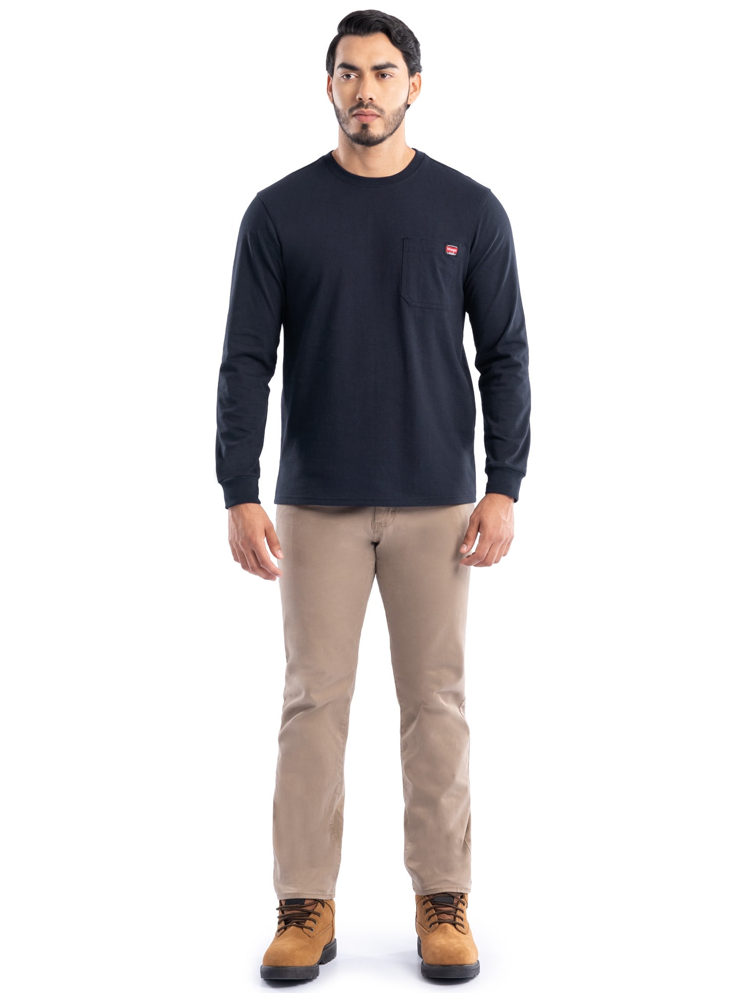 Wrangler Workwear Men's Long Sleeve Heavyweight Pocket T-Shirt, Size S-3XL (Men's and Big Men's)