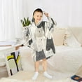 thumbnail image 6 of FORMRS Wearable Blanket Hoodie with Sleeves for Kids Cozy Flannel Sweatshirt, White Cute Cats, 6 of 7