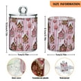 thumbnail image 5 of Yayeee 4 Pack Qtip Holder Dispenser for Bathroom with Lid Cotton Swab Canister, Pink Gingerbread Houses, 5 of 6