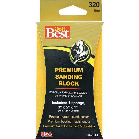 Do it Best Premium 3 In. x 5 In. x 1 In. 320 Grit Fine Sanding Sponge 7344004