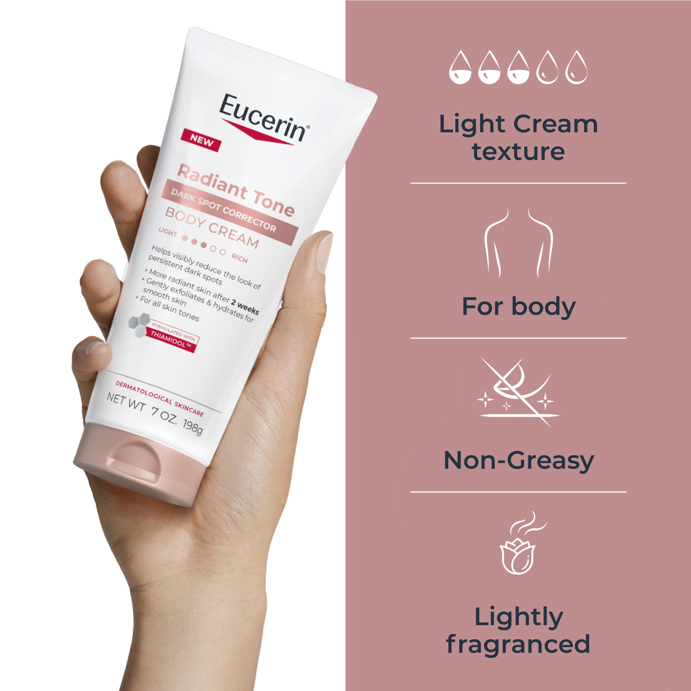 Eucerin Radiant Tone Dark Spot Corrector Body Cream, 7 oz Tube