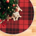 thumbnail image 5 of FMSHPON Red Black Buffalo Plaid Xmas Christmas Tree Skirt Stand Mat for Holiday Party Decoration Indoor Outdoor 36 inches, 5 of 6