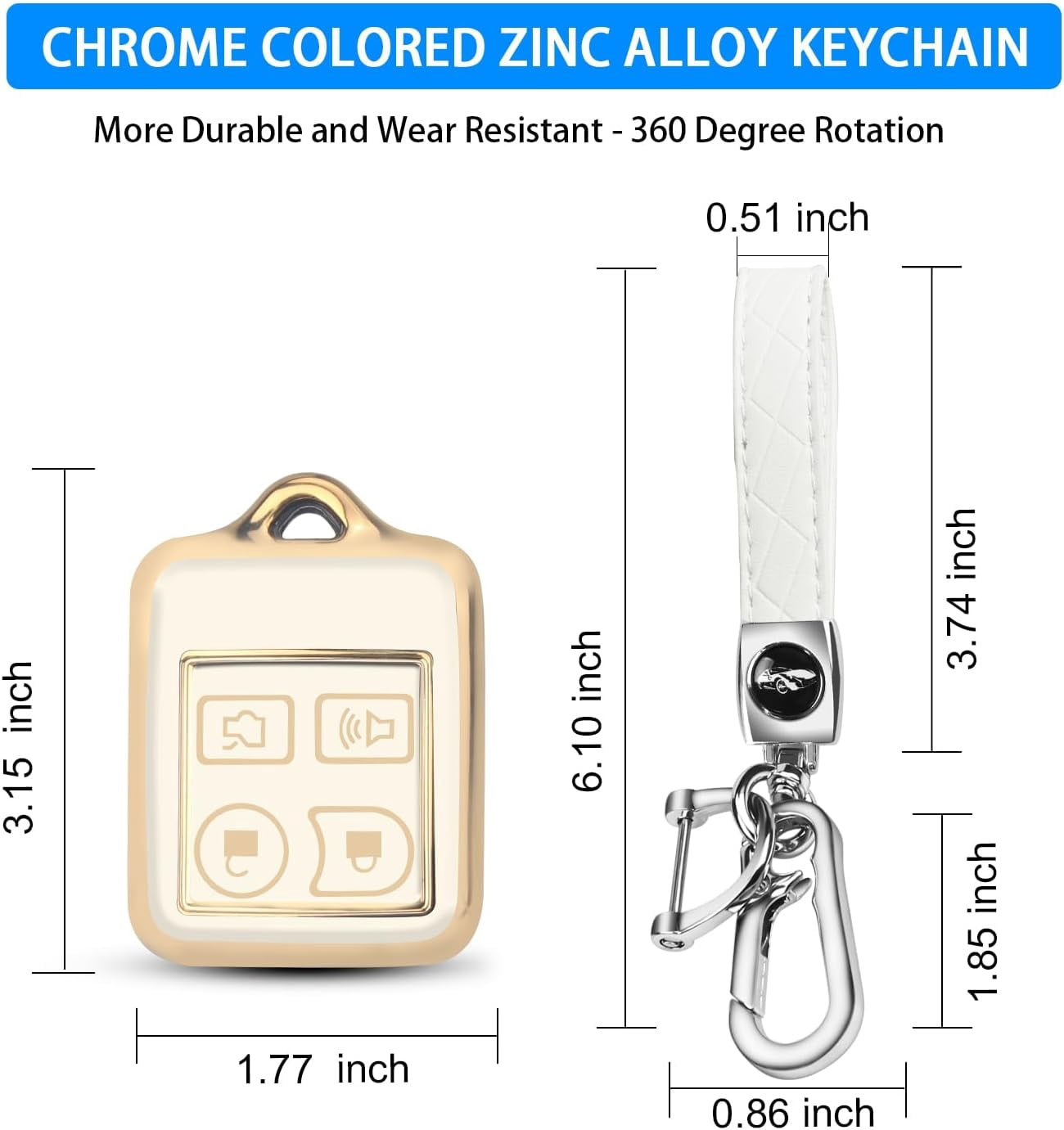 Key Fob Cover Compatible with Fit for Ford Mustang Focus Explorer Edge Taurus Lincoln Mercury Smart Car 4 Buttons Soft TPU Full Protector Keychain Case Holder Protector