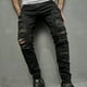 thumbnail image 4 of Pantalones largos para hombre, casuales, de mezclilla, de algodón, rectos, rotos, con agujeros, pantalones largos, pantalones para hombre, 4 of 8