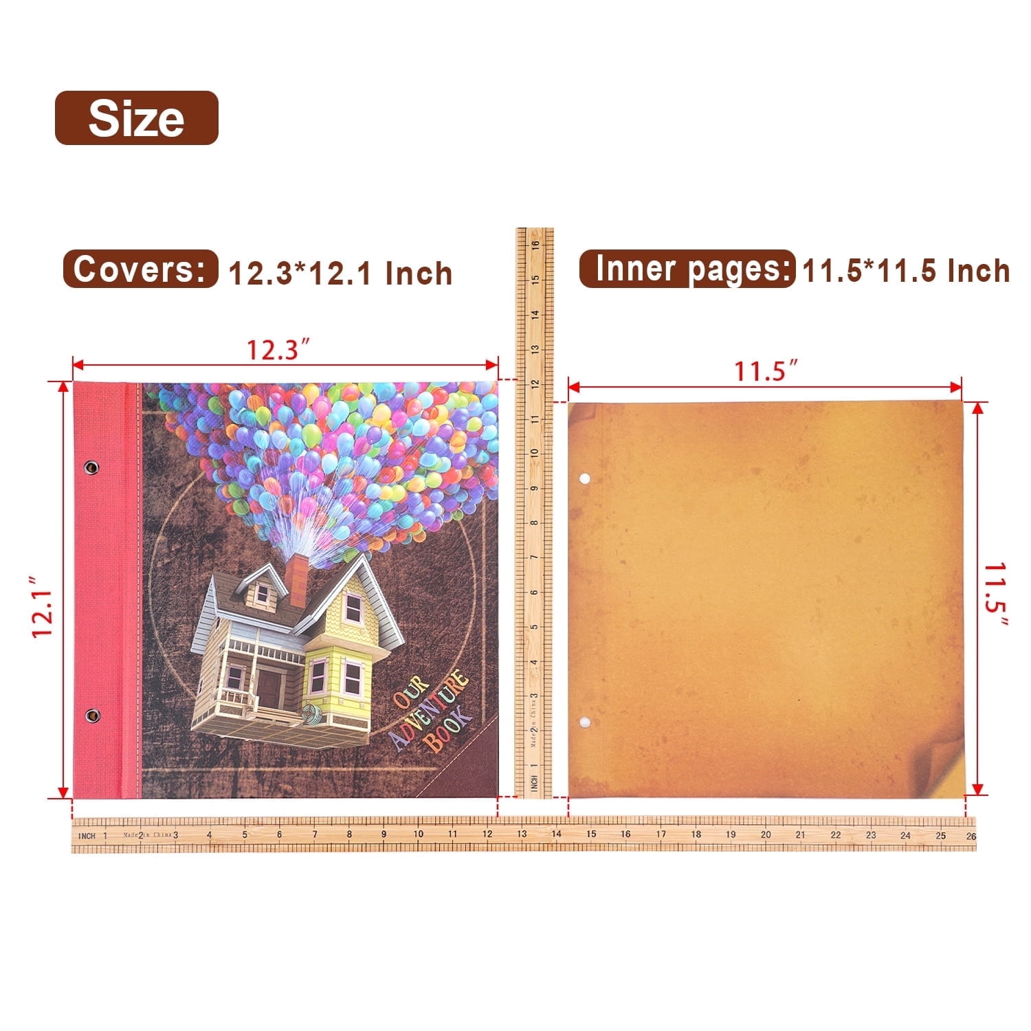 Nuao Large 12x12 Scrapbook Photo Album, 60 Pages Our Adventure Book Hardcover Travel Scrap Books Memory Book Gift for Anniversary Wedding Mother's Day