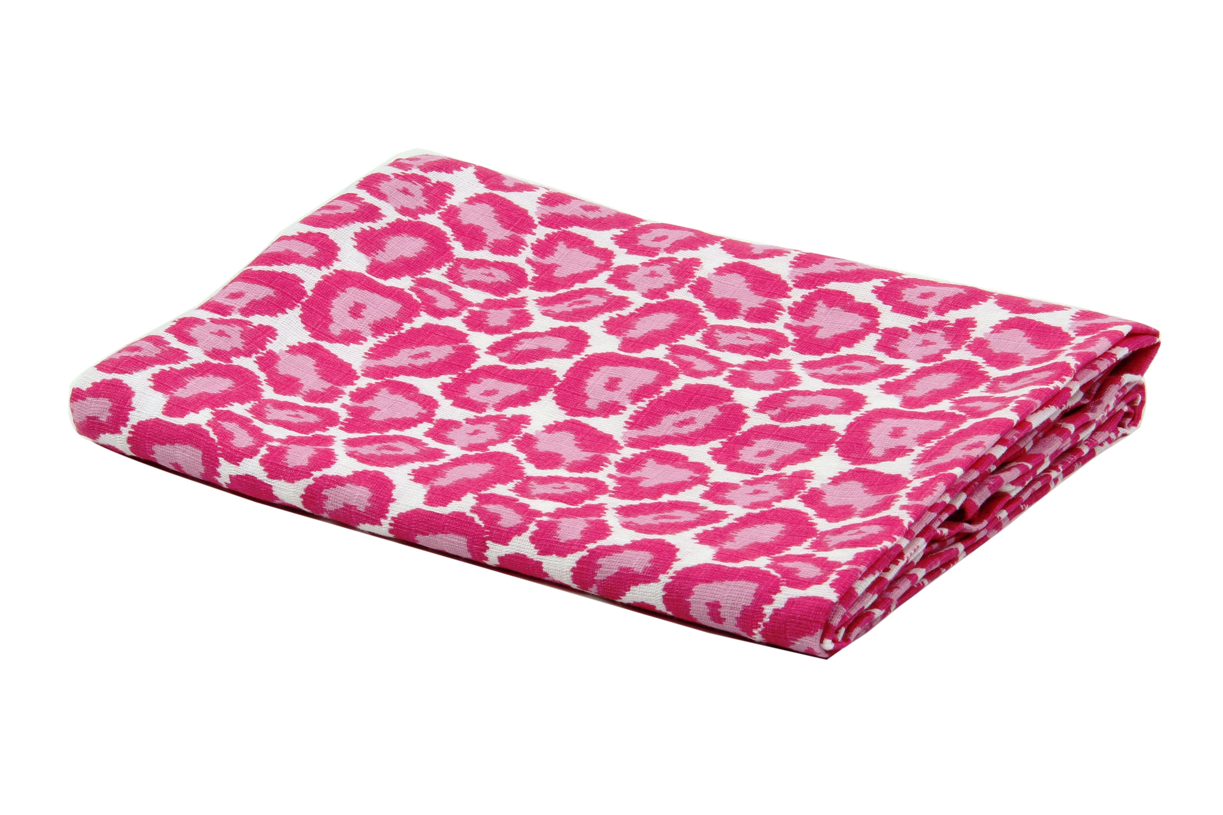 Bacati - Ikat Leopard/Dots/Damask 4-Piece Crib Bedding Set with 2 Muslin Swadling Blankets, Pink/Grey