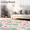 thumbnail image 2 of ODIKA 5'x7' Machine Washable Non-Slip Area Rug, Wild Meadow Petal Mosaic Botanical High Traffic Rug with Pad, Pink, 552901, 2 of 8