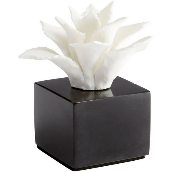 Cyan Design 10283 Ceramic And Marble Small Calendine Sculpture - White