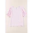 thumbnail image 1 of POGLIP Women's Pink Floral Smocked Puff Sleeve Blouse, 1 of 6