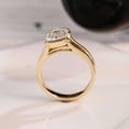 thumbnail image 5 of vylahjewellery Unique 18K Vermeil Yellow Gold Mother's Day Ring Moissanite Split Shank Engagement Women Ring Half Bezel Radiant Diamond Anniversary Handmade Jewelry for Her, 5 of 9