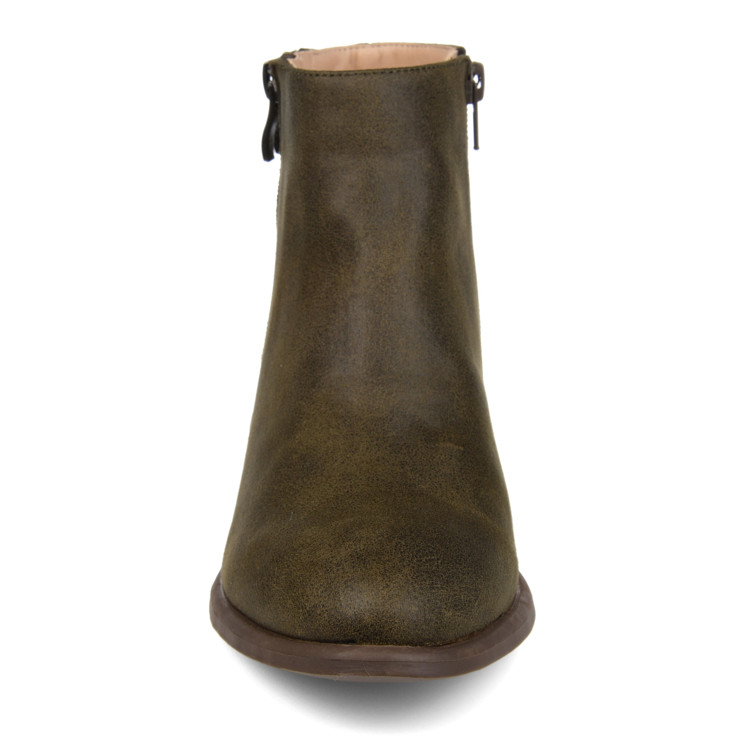 Journee Womens Jayda Inside Zip Stacked Heel Booties