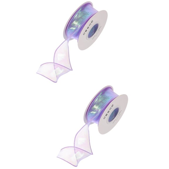 Gift Wrapping Ribbon Fishtail Gauze Tape Wear-resistant Crafted Festival Present 2 Rolls