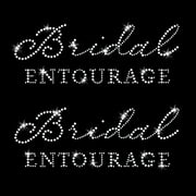 JCS Rhinestones Set of 2 Bridal Entourage Wedding Sparkly Clear Crystal Iron-on Rhinestone Transfer