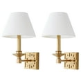 thumbnail image 3 of SAFAVIEH Elvira 15 in. High Greek Key Wall Sconce, Gold, Set of 2, 3 of 6