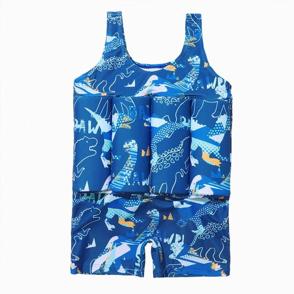 mgoYE Kids Swimsuit, UV 50 Sun Protection Swim Vest for Toddler|Dark Blue 1-2 Years
