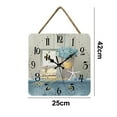 thumbnail image 2 of Decoración del hogar, cocina, salón, oficina, reloj de pared de madera, estilo pastoral cuadrado retro, 2 of 5