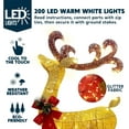 thumbnail image 5 of Joyfy 4 FT Reindeer Christmas Outdoor Yard Light Decorations,200 LED Lights Reindeer and Sleigh for Christmas Outside Lawn Decor,Warm White Light, 5 of 8