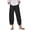 #3 Black, variant on Zdcdcd Plus Size Womens Cotton Linen Wide Leg Harem Pants Pull On Lounge Trousers