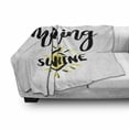 thumbnail image 3 of Saying Soft Flannel Fleece Throw Blanket, Simplistic Design of Doodled Sun and Morning Sunshine Lettering, Cozy Plush for Indoor and Outdoor Use, 70" x 90", Yellow Black White, by Ambesonne, 3 of 6