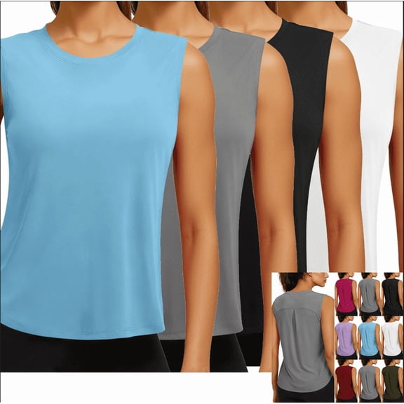 APEXFWDT 4Packs Women's Workout Tank Tops Sleeveless Yoga Athletic Top