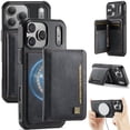 thumbnail image 1 of AutSpace Funda para Apple iPhone 17 Pro Max, Bloqueo RFID, Cuero PU, Compatible con MagSafe, Billetera Desmontable 2 en 1 con Tarjetero, Soporte, Cubierta Protectora Magnética, Negro, para iPhone 17, 1 of 10