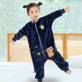 thumbnail image 2 of DHFJKG Children's Fuzzy Flannel Jumpsuit Zipper Onesie Long Sleeve Spring Autumn Winter Home Relaxation Wear Toddler Cute One-Pieces, 2 of 3