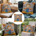 thumbnail image 4 of Throw Pillow Covers, Thanksgiving Pumpkin 16x16 Pillow Covers for Couch/Sofa/Bed, Fall Straw Man Leaves Farmhouse Plaid Decorative Square Linen Cushion Pillowcase for Home Decor, 4 of 9