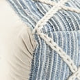 thumbnail image 2 of Simpli Home Cowan 20 inch Wide Contemporary Square Pouf in Blue and Natural Handloom Wool and Cotton, 2 of 2