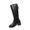 Black_001, variant on Women's Knee High Side Zipper Boots, Faux Leather Round Toe Block Heel Tall Dress Boots, Comfort Non-Slip Fall Winter Booties for Office Daily Commuting Wear White 6.5(EU-37)