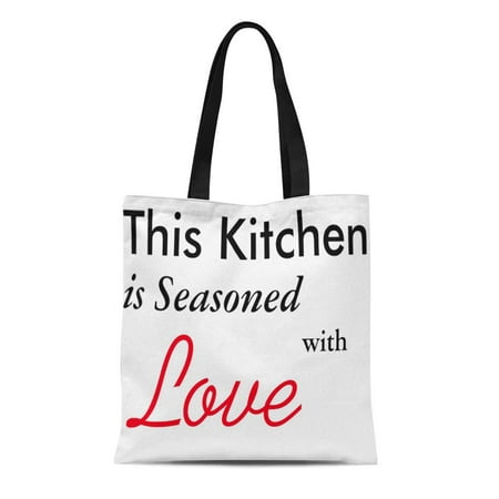 Grocery Store Furniture SIDONKU Canvas Tote Bag Cooking This Is Seasoned Love Her Family Furniture Reusable Handbag Shoulder Grocery Shopping Bags ()