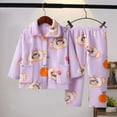 thumbnail image 2 of Kids Girls Fleece Pajamas Set Warm Winter Fall Sleepwear Soft Tops Pants Sets With Pockets Trendy Streetwear, 2 of 4