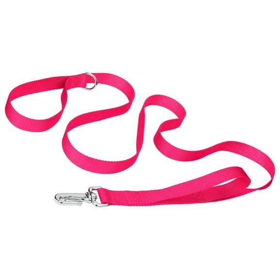 Country Brook Petz® 3/4 inch Deluxe Nylon Dog Leash, 6 Foot - Hot Pink