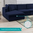 Mixoy Modern Velvet UShaped Large Sectional Sofa, 8Seater with Back