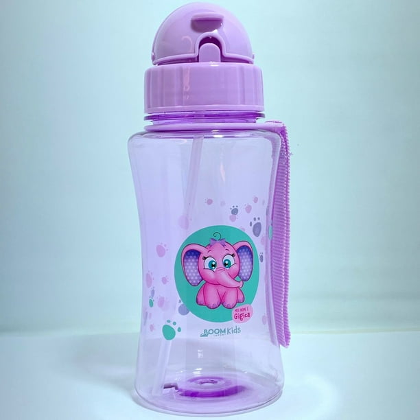 Botella para apretar, vaso de agua para niños, personaje infantil con pajita de silicona divertida, 400ML Deng Xun unisex