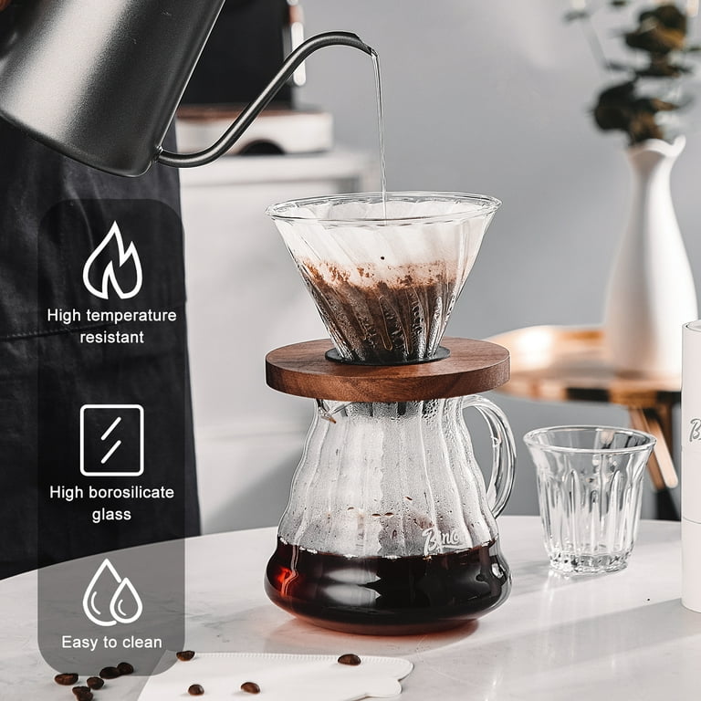 Home Pour Over Coffee Brewer -Hand-Drip Coffee Maker Pot with