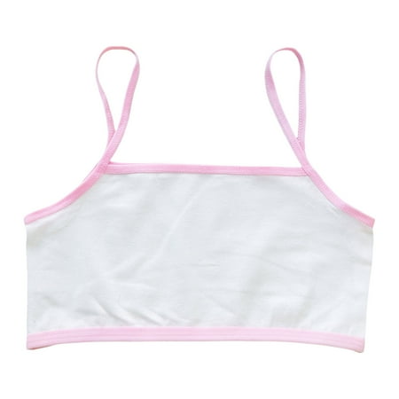 Dpytoraw Crop Top Bra Girls Seamless Sports Bra Training White Teen Bra Camisole Style Lightweight Seamless Kids Size 10-14 Years
