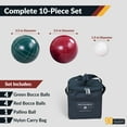 thumbnail image 3 of Hathaway Bocce Ball Set w/8 Bocce Balls, 1 Pallino Ball, & Nylon Carry Bag - Green & Red, 3 of 7