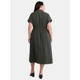 thumbnail image 4 of Terra & Sky Women's Plus Size Utility Shirt Dress, 0X-5X, 4 of 4