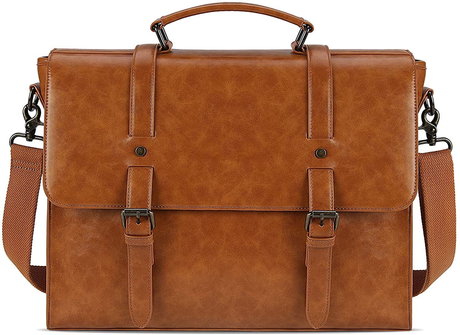 New Vintage Men Genuine Leather Satchel Shoulder Laptop Bag Messenger Briefcase 