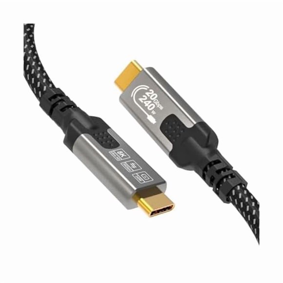 ccwonima USB C to USB C 1M,240W/20Gbps USB C 3.2 Gen2 x 2 data cable, 8K@30Hz / 4K@144Hz Video transmission for laptop,iPhone 16, Samsung Galaxy S25 S24, monitor,Hubs, SSDs, Displays