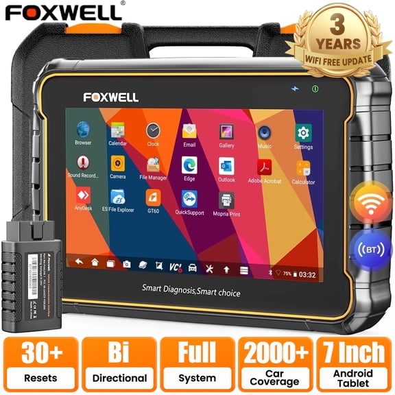 Foxwell GT60 BT Bluetooth OBD2 Scanner All System Automotive Diagnostic Scan Tool 24 Maintenance Functions ABS Bleeding Car Code Reader