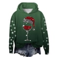 thumbnail image 1 of WEAIXIMIUNG Chandails en Molleton d'Automne Graphiques pour Femmes Automne et Hiver Noël Rouge Verre Imprimé Col Rond Manches Longues Chandail à Capuchon Sport Décontracté (1), 1 of 4