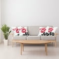 thumbnail image 4 of Ambesonne Birthday Throw Pillow Cover 4 Pack, Kiss Me I am 60 Words, 24", Black Red, 4 of 6