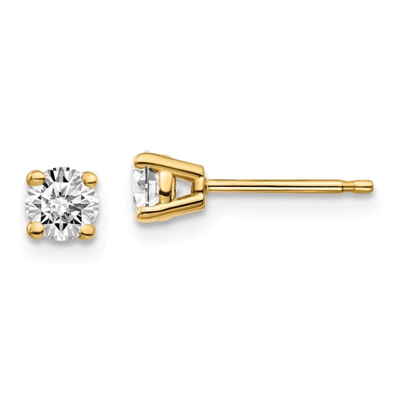 14K Yellow Gold Earring Stud Women'S Diamond Lab Grown