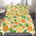 thumbnail image 1 of HAHDAXIA Orange Fruit Pattern Bedding Solid Comforter Set for All Seasons,3 Pieces(1 Comforter+2 Pillowcases),Soft Microfiber Bedding Set Queen(90"x90"), 1 of 7
