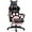 Black, variant on Peispie Cute Cat Ears Gaming Chair with Footrest, Ergonomic Reclining Computer Desk Chair with Paw Lumbar Cushion, 360° Swivel PU Leather PC Video Game Chair for Women & Adults, 300lbs, Black