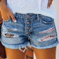 thumbnail image 2 of Durtebeua Mid Waisted Womens Denim Shorts Denim Shorts with Pockets Blue XXL, 2 of 6