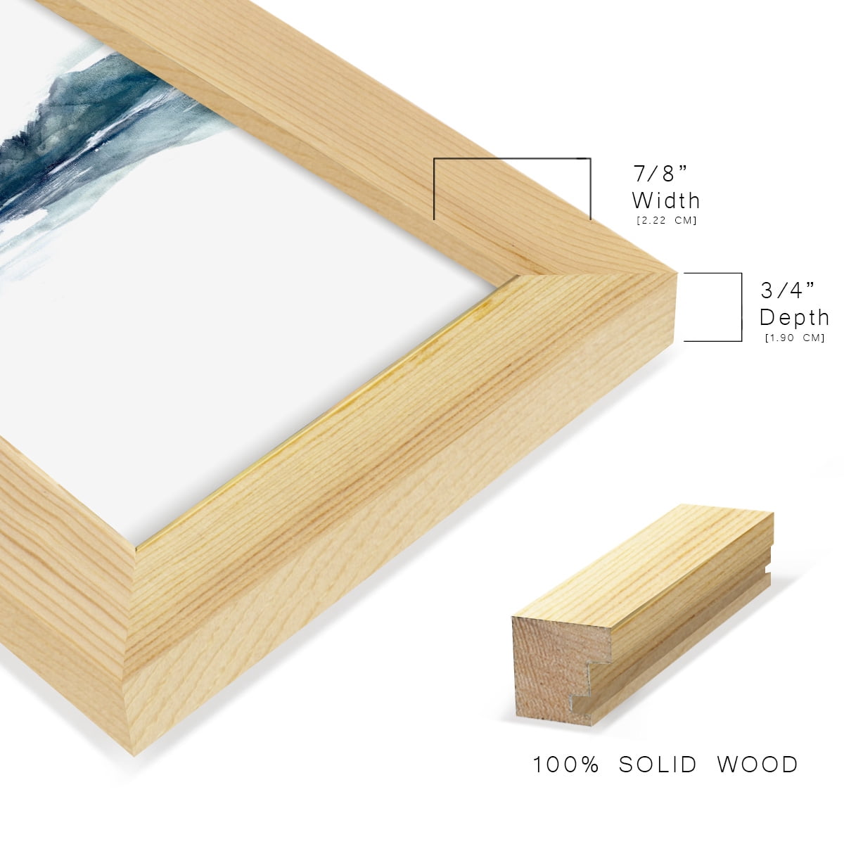Stark Horizon II - Framed Print w/glass - Natural Wood