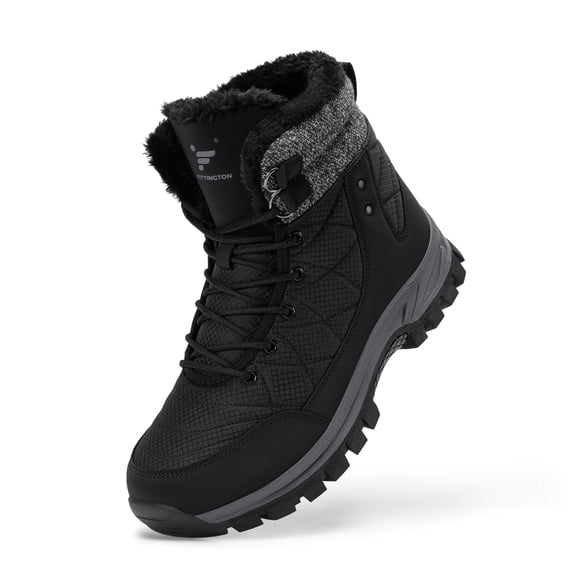 Fittington Men's Wide Warm Lined Winter Boots Lightweight Slip-Resistant Outdoor Snow Boots for Men